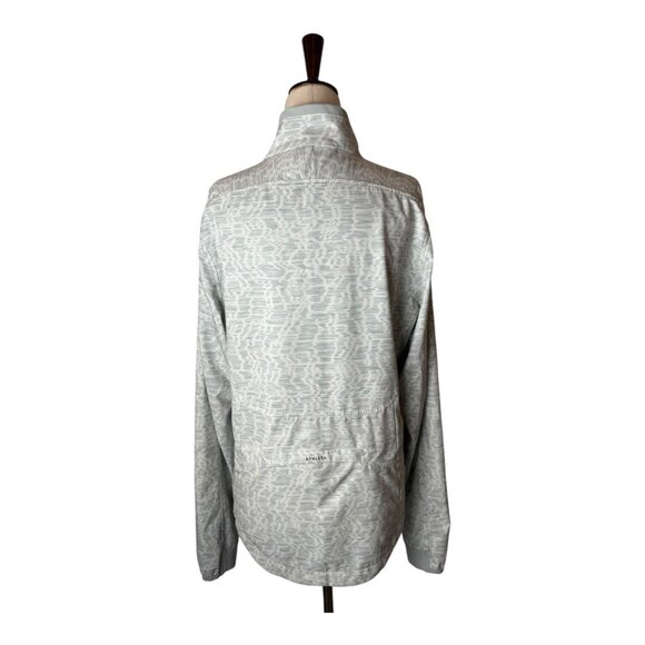 Athleta Jacket Women Medium Gray White Run With‎ It Printed Athletic Athleisure - Picture 3 of 15